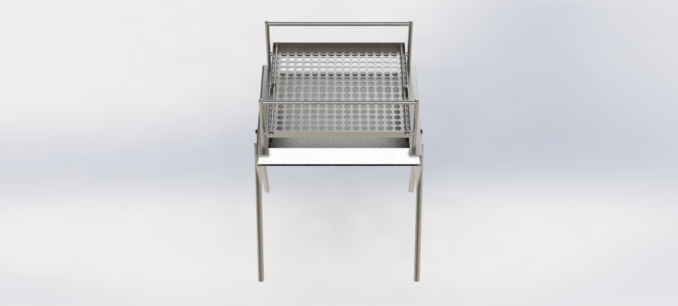 手提式简易烧烤架3D数模图纸 Solidworks设计